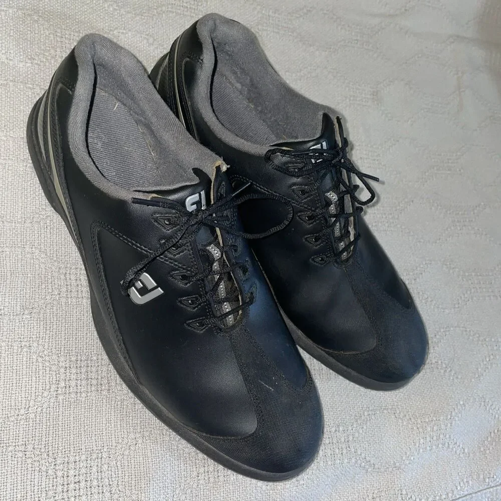 Footjoy Men’s Golf Shoes Size 13 M Black Silver Athleisure Activewear